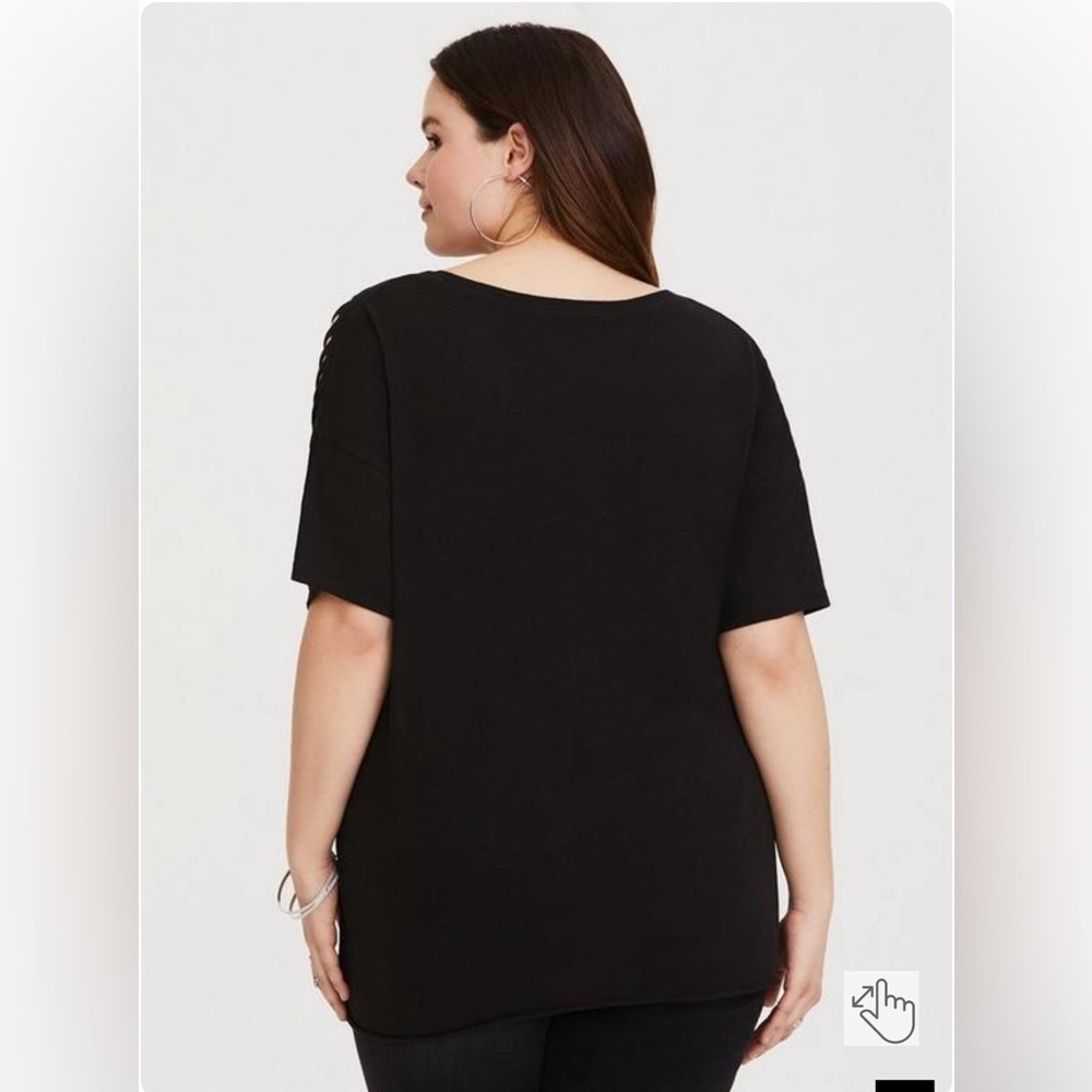 Torrid Aerosmith Black Slashed Classic Tee Size 2 - Picture 9 of 10